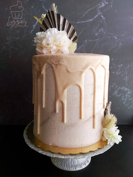 Single Tier Butter Cream Wedding Cake 10 Inch with Flowers — Idle Hour  Bakery Inc