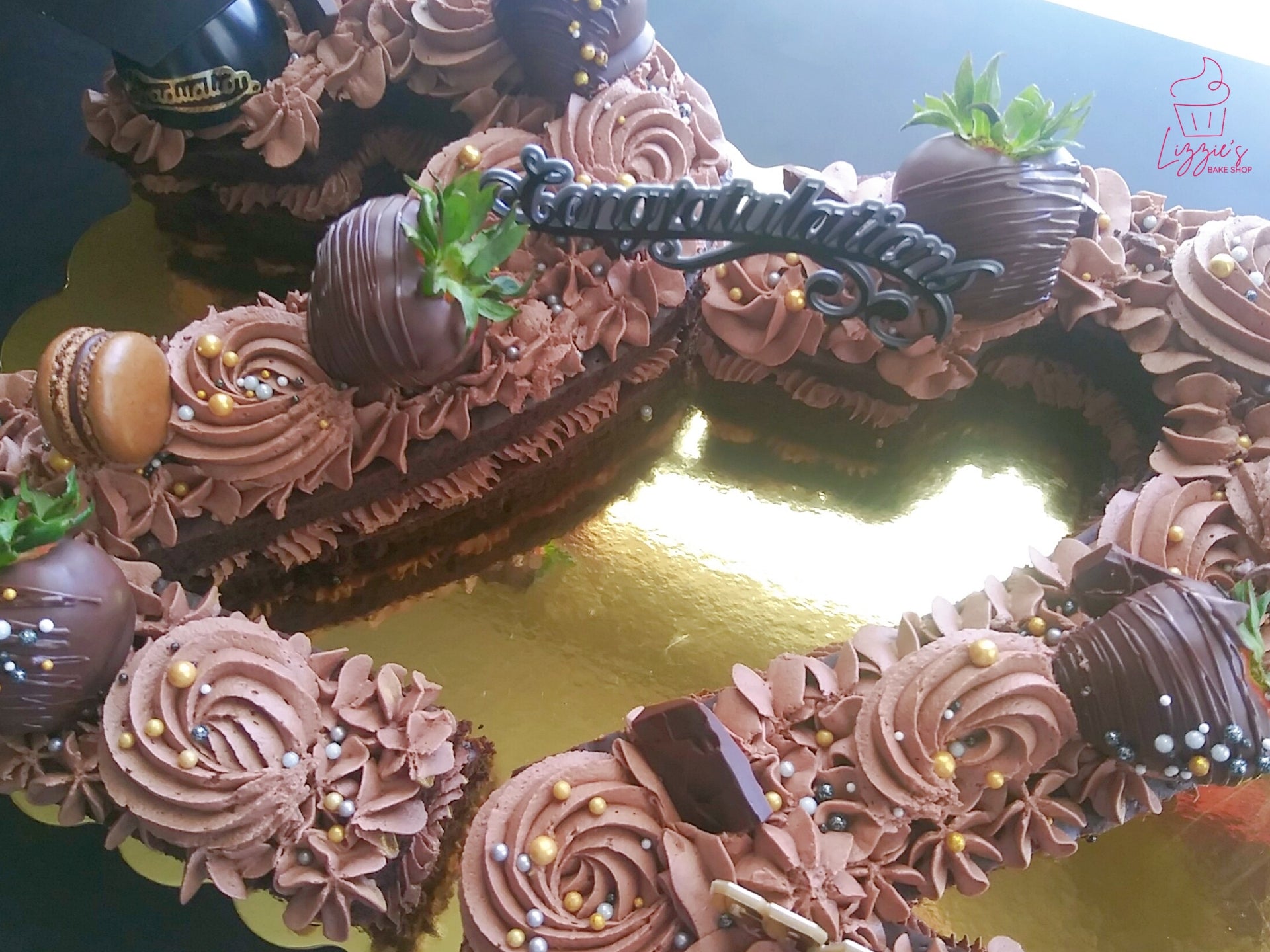 Chocolate number cake with cookies & cream macarons and salted caramel  bonbons : r/Baking